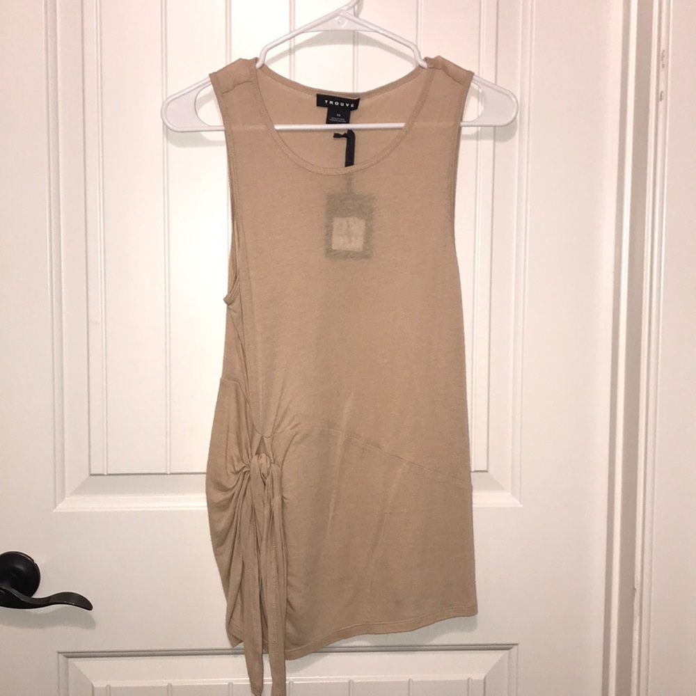 Beige Sleeveless Top